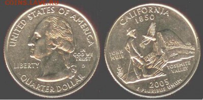 США- 25 центов-2005г-CALIFORNIA-D, 21.00 мск 28.09.15 - США- 25 центов-2005г-CALIFORNIA-D