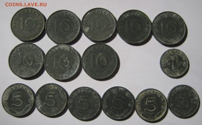 3 рейх 15 монет. 1,5,10 пфеннигов 1940-42 гг. ЦИНК. ХОРОШИЕ. - 008.JPG