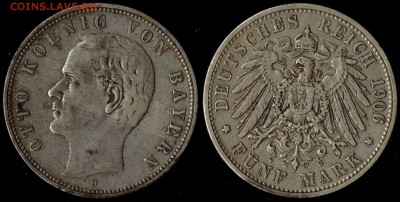 5 марок 1906  Бавария нечастая до 28.09.15 г 22.00 мск - 1906