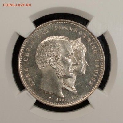 1892 - Дания - 2 Кроны - MS 64 - 50-летие свадьбЫ - 1.JPG