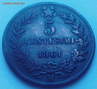 Италия, 5 чентезимо 1861 М, до 27.09.15_22:00 - 1