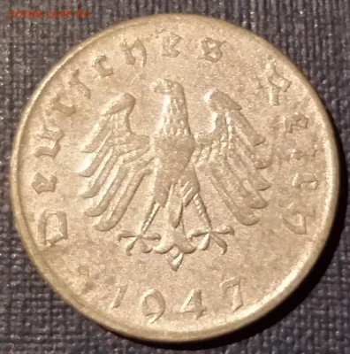 III РЕЙХ 5 рейхспфеннигов 1947 D цинк, оккупация - 20150923_201922