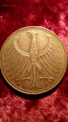 ФРГ 5 марок 1958 D "серебряный орёл" до 27.09 22:30 - IMG_20150731_210534