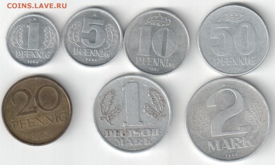 ГДР, 7 монет 1956-84, до 27.09.15_22:00 - поз