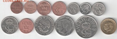 Швеция, 13 монет 1953-2001гг., до 27.09.15_22:00мск - 2