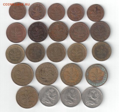 ФРГ, 23 монеты 1950-95гг, до 27.09.15_22:00 - 1-