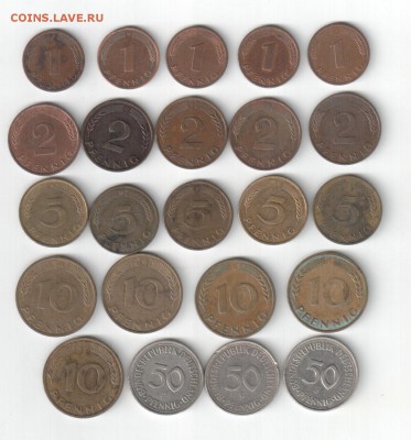 ФРГ, 23 монеты 1950-95гг, до 27.09.15_22:00 - 1