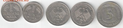 ФРГ, 5 монет: 1,2,5 марок 1969-90 г., до 27.09.15_22:00 - 2