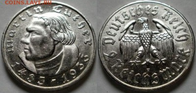 5 RM 1934 Е                        (кирха без даты) - оценка - Лютер