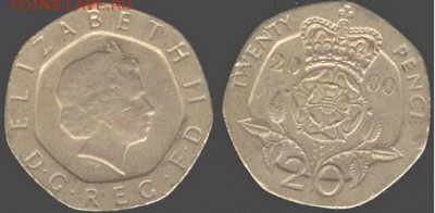 Великобритания 20 пенсов 2000 г., до 21.00 мск 03.10.15 - Великобритания 20 пенсов 2000 г