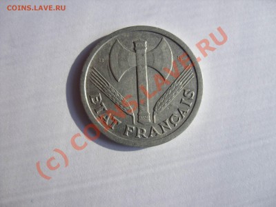 2 франка Франция Виши 1944 год (B) до 25.08.2010 в 23:20 МСК - 2 франка Виши 1944 В - 2.JPG