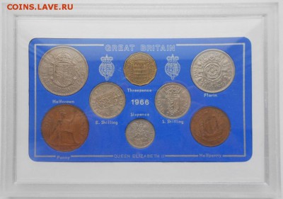 годовой набор монет Великобритании 1966 8 шт коробке - 1966 2