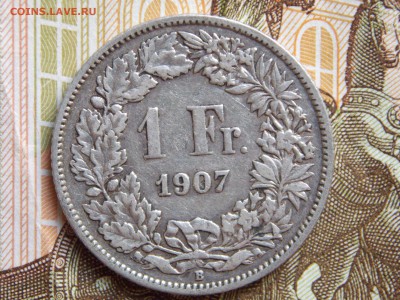 1франк Швейцария1907г. 1франк Франция1918г.  01.10.15. - 1франк1907