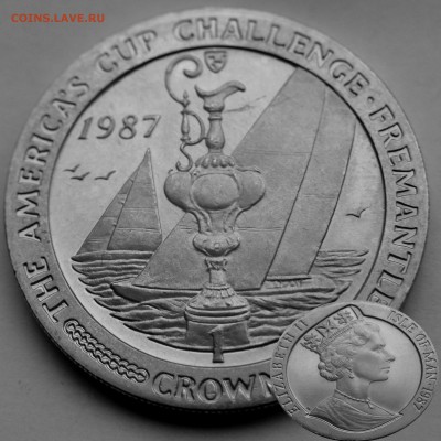 Монеты с Корабликами - 1крона 1987 America's Cup «Кубок ста гиней»..JPG
