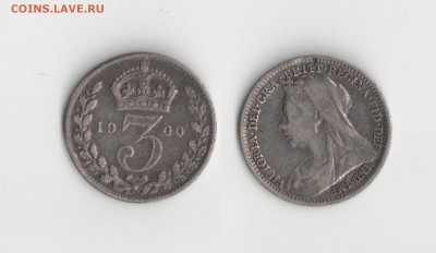 Трехпенсовики GB 1861, 1900, 12, 13, 16 на оценку - 1