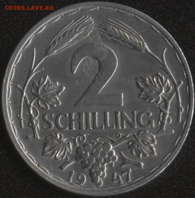 Австрия 2 шиллинга 1947 до 22:00мск 08.10.15 - Австрия 2 шиллинга 1947 -1 (130)