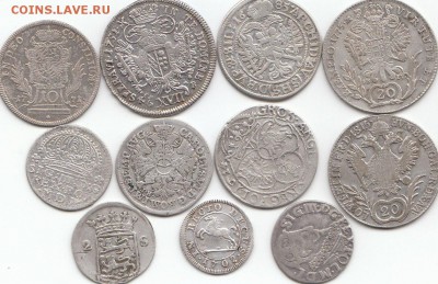 Монеты Европа 17-18век.11шт..Помощь в предпродажная оценке! - сред.
