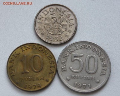 Индонезия 50 сен1952,10 рупий1974 и 50 рупий1971 до 8.10 - индонезия.JPG