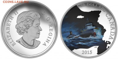 Монеты с Корабликами - 2015 20 долларов SS Edmund Fitzgerald