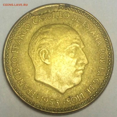 Испания 1 песета 1953 г. Скол штемпеля до 9.10.15 22.00 - IMG_8431.JPG