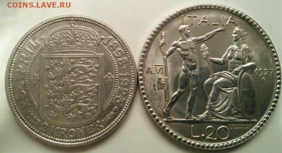 2 кроны 1923 и 20 лир 1927, оценка - _IMG_000000_000000