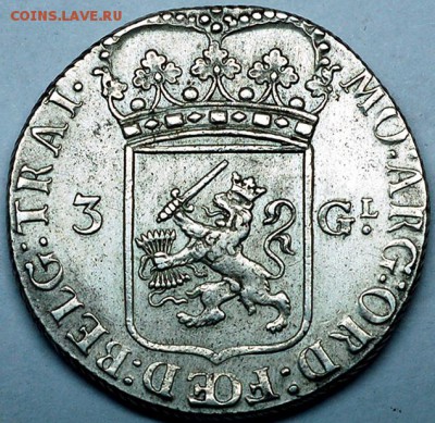 Нидерланды_3 гульдена 1793. Крупное серебро; до 10.10_22.02м - 10493