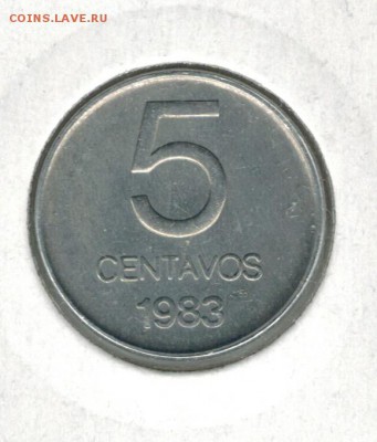 Аргентина 5 центаво 1983 до 12.10.15   22-00 - 01