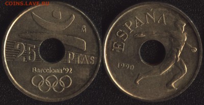 Испания 25 песет 1990 Барселона '92 до 22:00мск 14.10.15 - Испания 25 песет 1990 Олимпиада Барселона