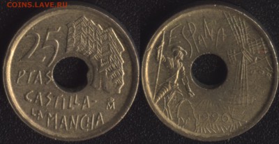 Испания 25 песет 1996 Кастилла ла Манча до 22:00мск 14.10.15 - Испания 25 песет 1996 Кастилла ла Манча