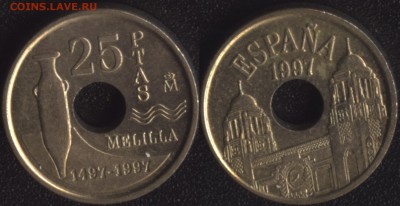 Испания 25 песет 1997 Мелилла до 22:00мск 14.10.15 - Испания 25 песет 1997 Мелилла