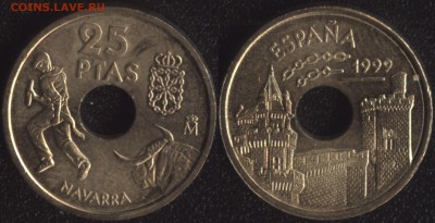 Испания 25 песет 1999 Наварра до 22:00мск 14.10.15 - Испания 25 песет 1999 Наварра