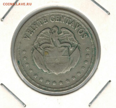 Колумбия 20 центавос 1964 до 12.10.2015   22-00 - 01 7