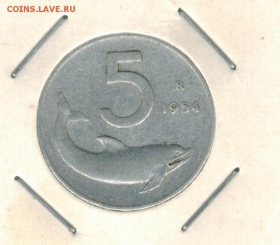 Италия 5 лир 1954 до 12.10.2015   22-00 - 01 5