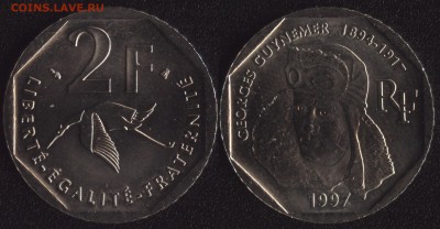 Франция 2 франка 1997 Жорж Гинеме  до 22:00мск 15.10.15 - 2-1997