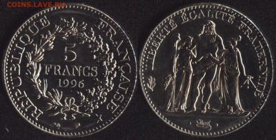 Франция 5 франков 1996 Геркулес до 22:00мск 15.10.15 - 5-1996