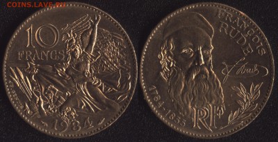 Франция 10 франков 1984 Руде до 22:00мск 15.10.15 - 10-1984