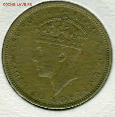 Британская Ямайка 1 пенни 1938 г. до 12.10 22-00 - Георг 38 2