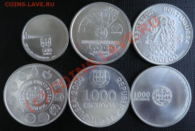 Серебро. 6 монет. Португалия. - Portugal.Rv