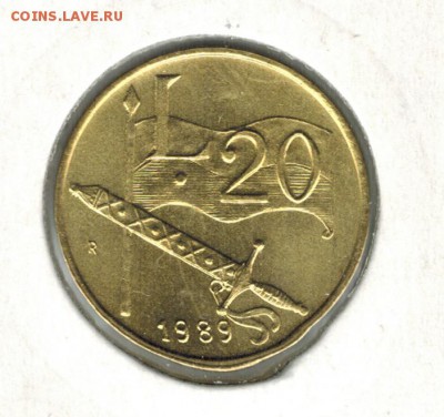 Сан марино 20 лир 1989 до 14.10.2015   22-00 - 01 1