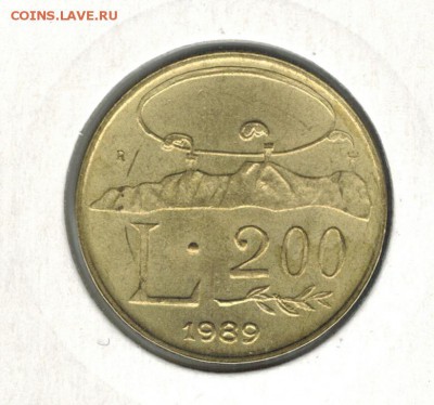 Сан марино 200 лир 1989 до 14.10.2015   22-00 - 01 2