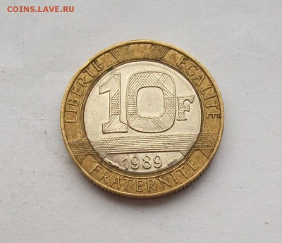 биметалл! Франция 10 франков 1989 - 100_3412