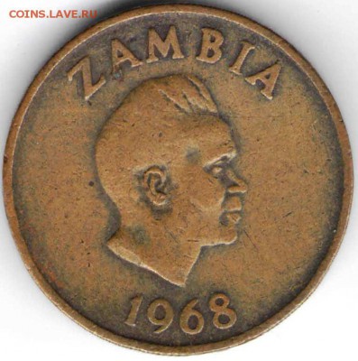 2 нгве 1968 г. Замбия до 18.10.15 в 24.00 - Монета
