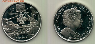 1крона,Остров Мэн,The victoria cross до 22.00 15.10 - №231