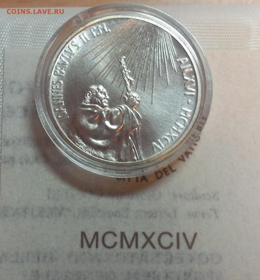Ватикан 500 лир 1994 UNC (16.10) - IMAG2325