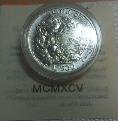 Ватикан 500 лир 1995 UNC (16.10) - IMAG2322