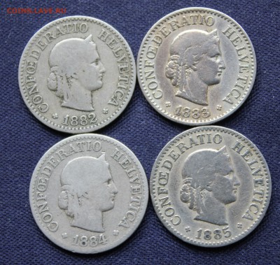 С 1 руб. СТАРАЯ ШВЕЙЦАРИЯ 10 рап.1882-1885г.г. 4 шт.до 20.10 - IMG_8213.JPG
