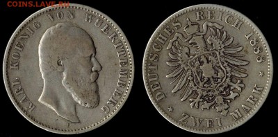 Редкие 2 марочники Кайзеррейха. - вюрттемберг 1888