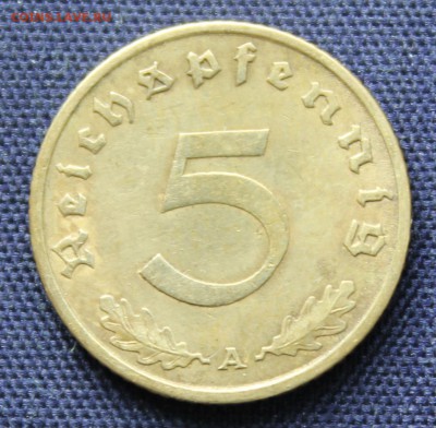 С 1 руб. ГЕРМАНИЯ 5 пфеннигов 1939г. "А" БРОНЗА до 21.10. - IMG_8277.JPG