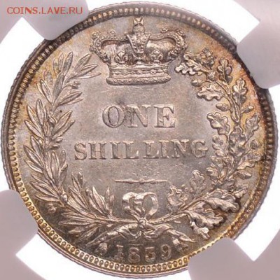 Британия, Шиллинг 1839, NGC MS-63 - 2