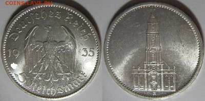 5 RM 1934 Е                        (кирха без даты) - оценка - 5 RM 1935 A c.JPG